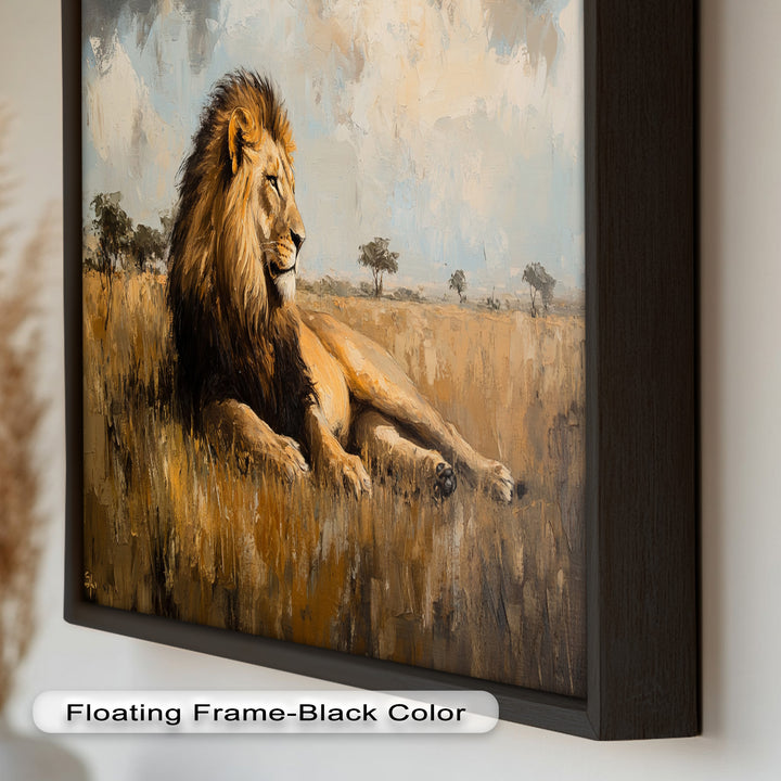 Majestic Serengeti King – Regal Lion Oil Painting