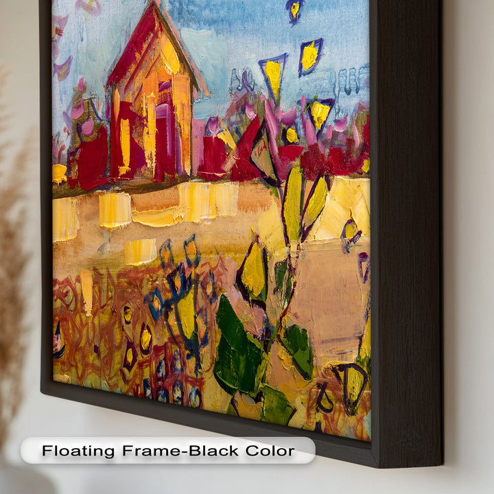 Sunlit Homestead – Expressive Impressionist Oil Painting