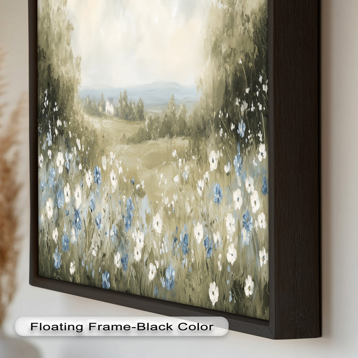 Wildflower Field Wall Art – Landscape Oil Painting