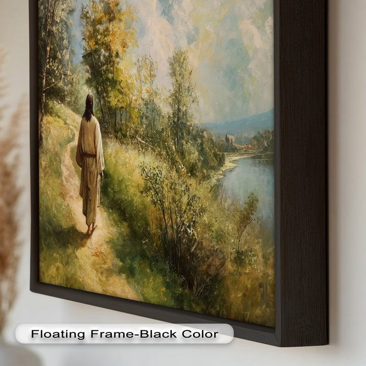Jesus Walking on Path – Religious Oil Painting