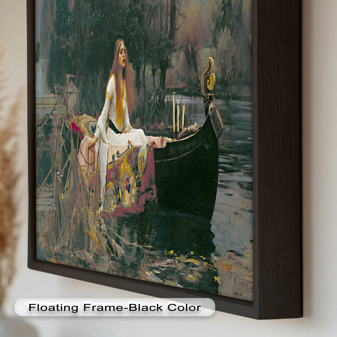 The Lady of Shalott – Romantic River Journey Historic Oil Painting