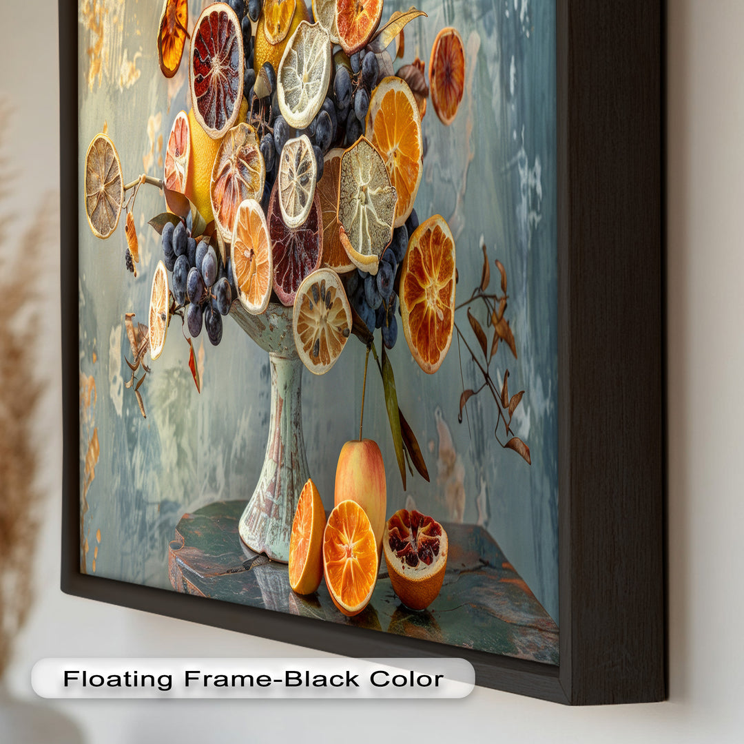 Grapes and Citrus Harmony – Decorative Still Life Food Painting