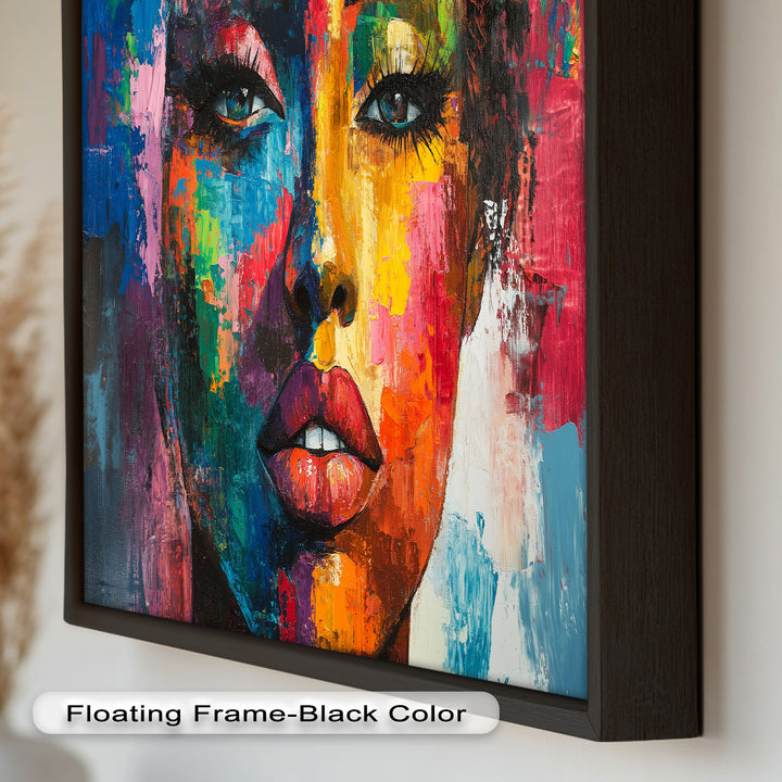 Color Reign – Vibrant Female Portrait Abstract Oil Painting