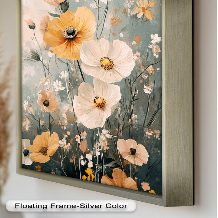 Golden Meadow Bloom - Boho Oil Painting