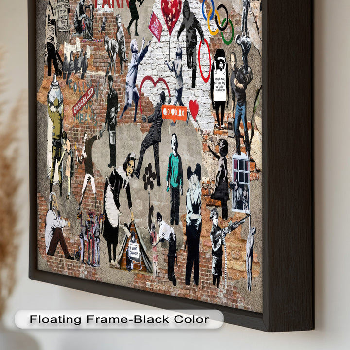 Voices on the Wall – Iconic Banksy Collage Oil Painting