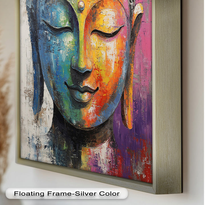 Colorful Buddha Wall Art – Religious Oil Painting