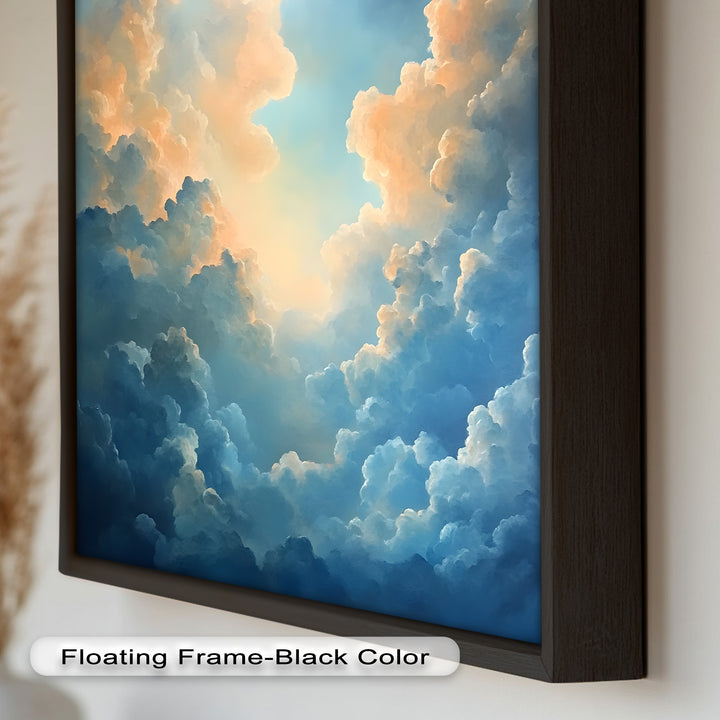 Majestätische Wolkenlandschaft mit ätherischem Glanz – Ölgemälde „Ruhiger Himmel“