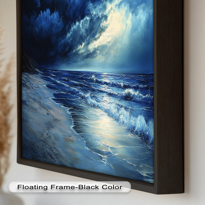 Ocean Wall Art - Stormy Night Seascape Oil Painting