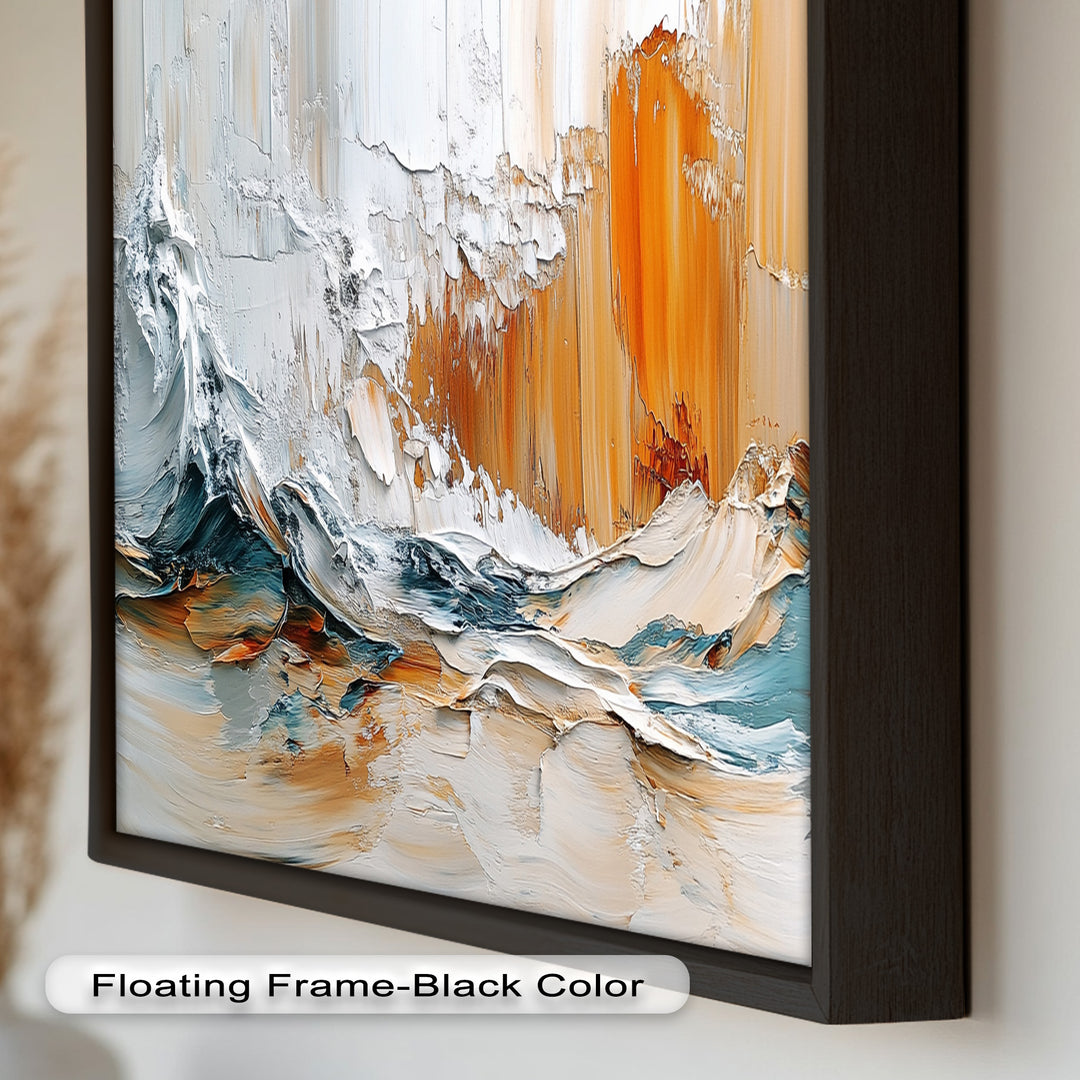 Elemental Surge – Abstract Ocean Cliff Oil Painting