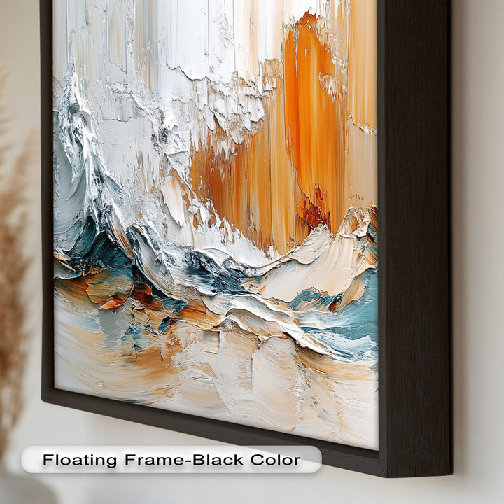 Elemental Surge – Abstract Ocean Cliff Oil Painting