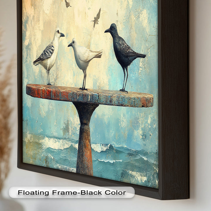 Surreal Birds on Pedestal – Animal Oil Painting