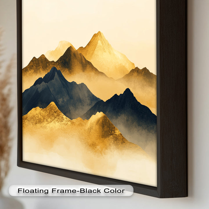 Gold &amp; Black Mountains – Modernes Ölgemälde
