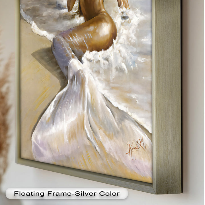Golden Tide – Sensual Mermaid Oil Painting