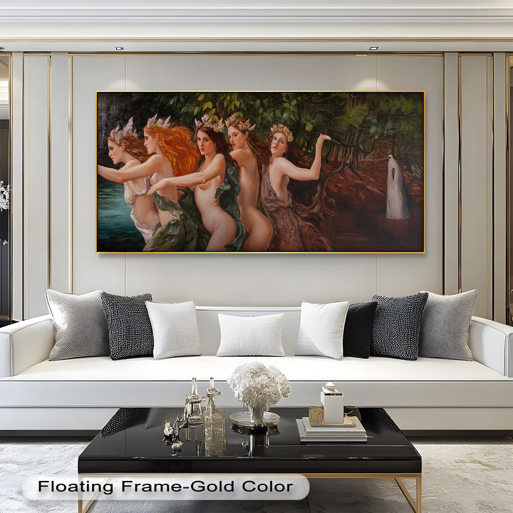 The Enchanted Procession – Mythological Forest Nymphs Oil Painting