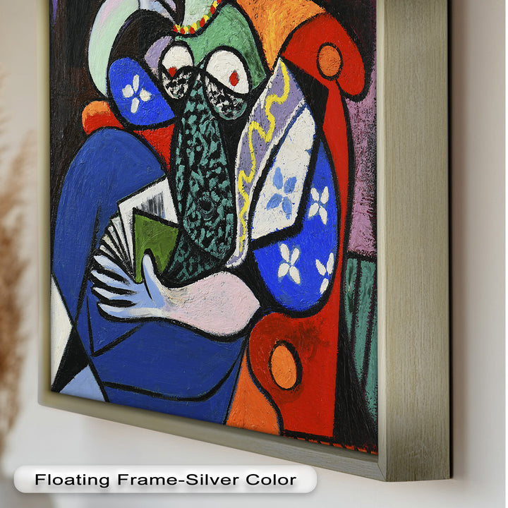 Woman with a Book – Cubist Interior Portrait Picasso Oil Painting