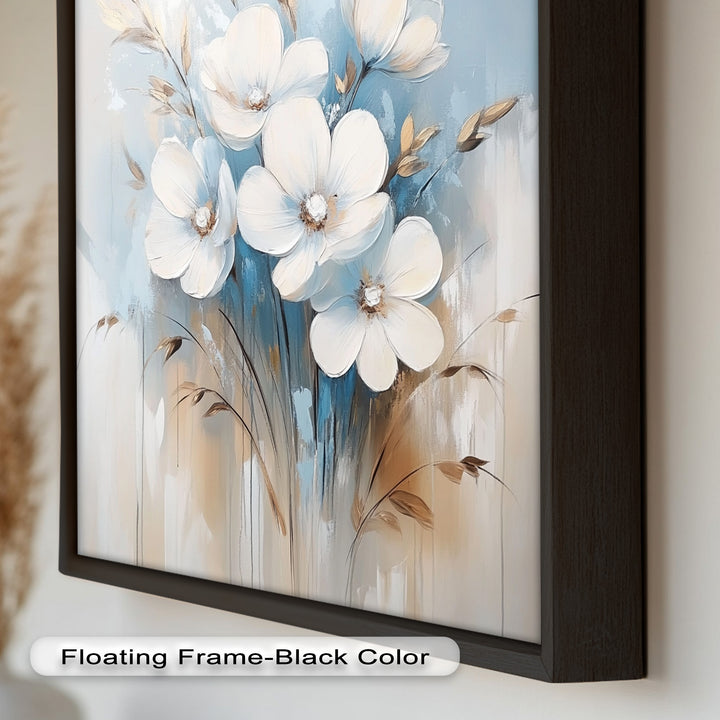 Soft White Blossoms – Floral Oil Painting