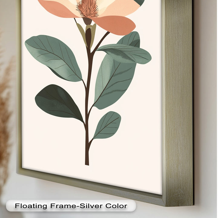 Minimal Magnolia – Elegantes botanisches Ölgemälde