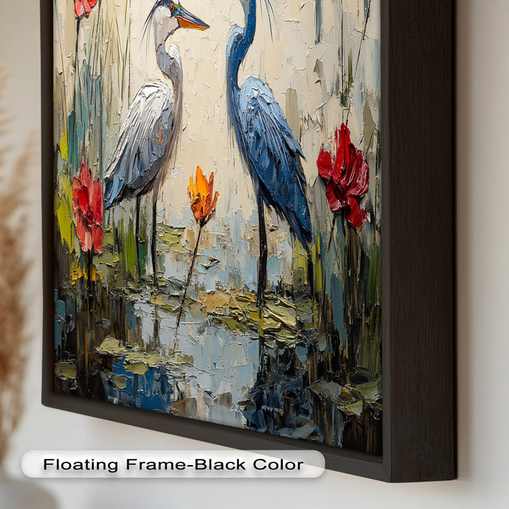 Pair of Herons – Animal Oil Painting