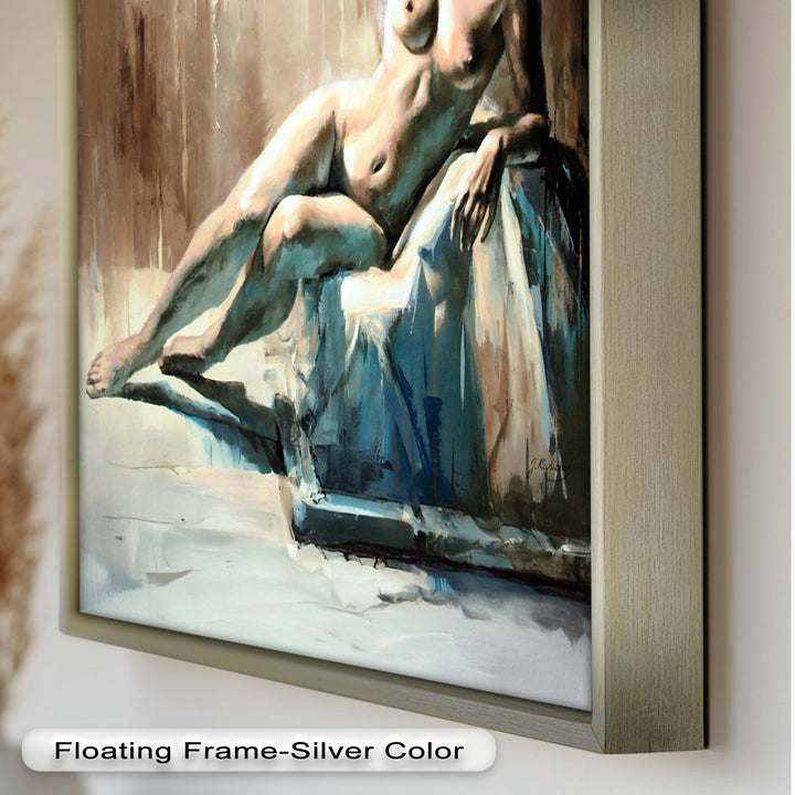 Echoes of Light – Modern Reclining Nude Oil Painting