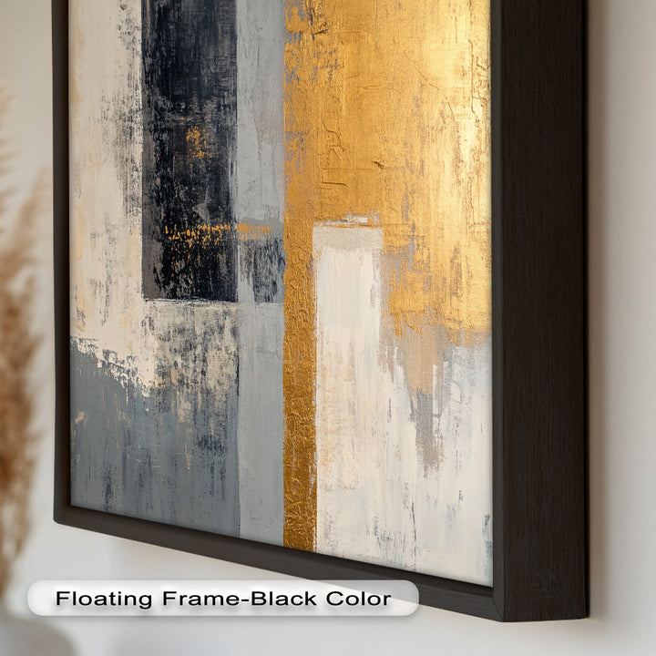 Golden Edge Abstract – Moderne Ölgemälde