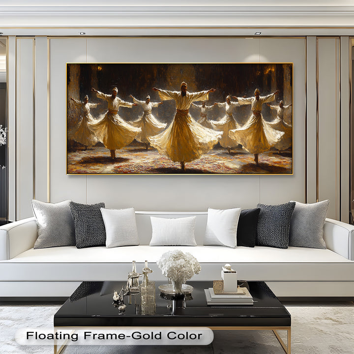 Whirling Dervishes Wall Art – Framed Oil Painting