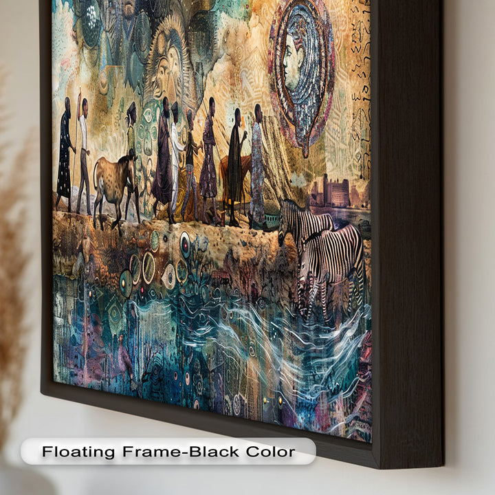 Echoes of Migration – Symbolic Journey Through Time Oil Painting