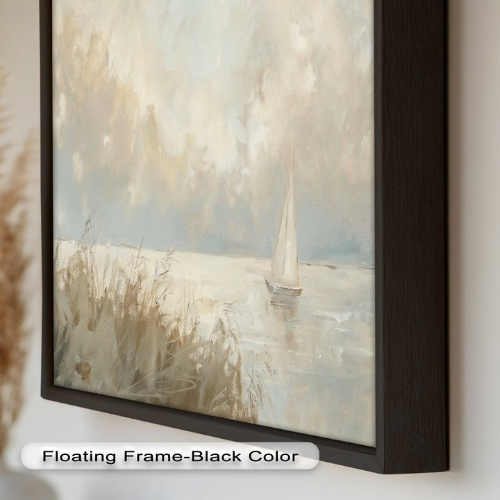 Lake Sailboat – Tranquil Waterscape Oil Painting