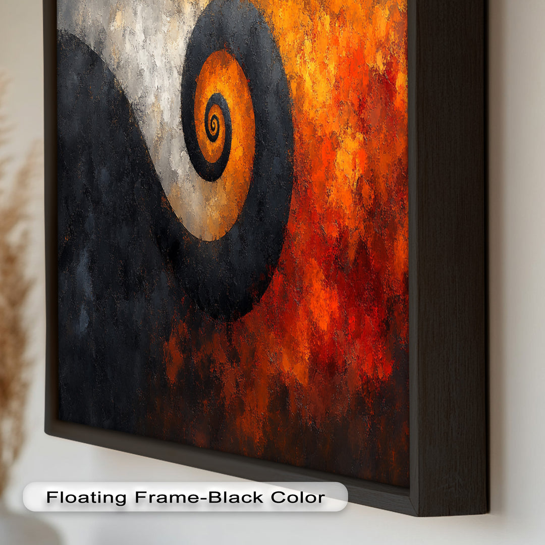Autumn Swirl – Abstract Spiral Oil Painting