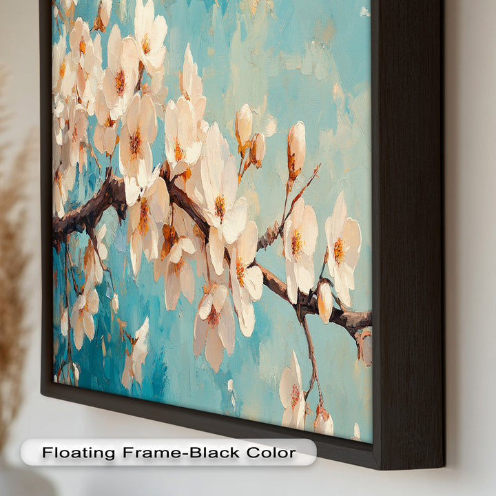 White Cherry Blossoms Wall Art – Floral Oil Painting
