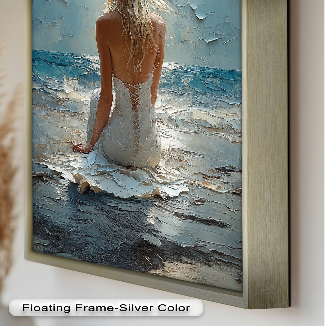 Whispers of the Tide – Serene Ocean Abstract Oil Painting