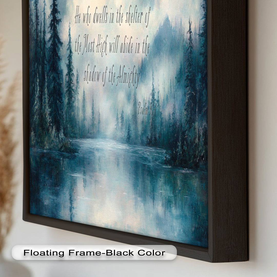 Psalm 91:1 – Divine Protection Bible Verse Oil Painting