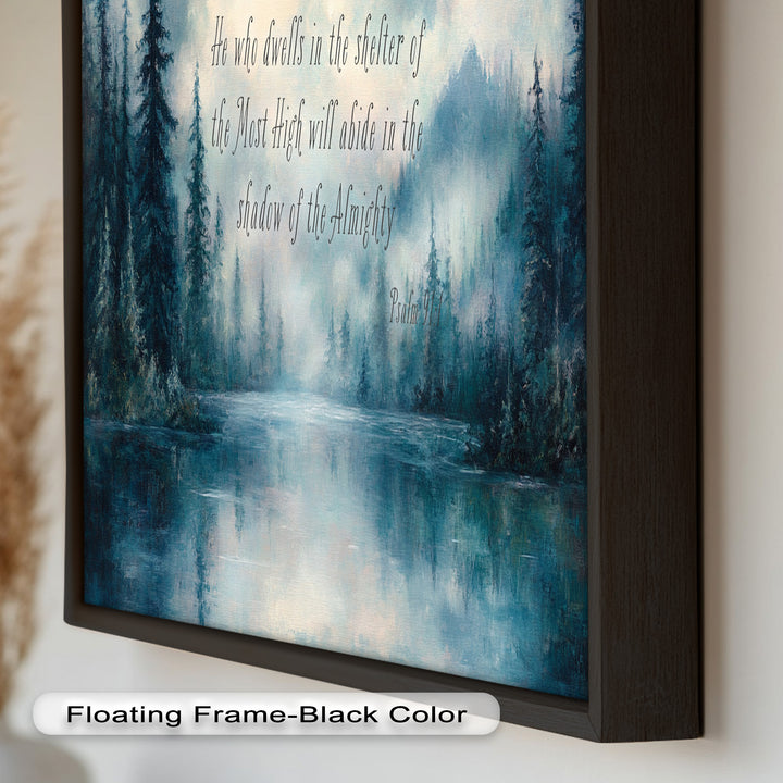 Psalm 91:1 – Divine Protection Bible Verse Oil Painting