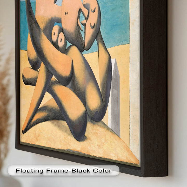 Lovers by the Sea – Abstract Embrace Picasso Oil Painting