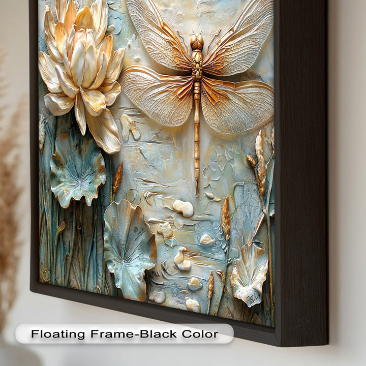 Retro Dragonflies and Flowers – Elegant Nature-Inspired Oil Painting