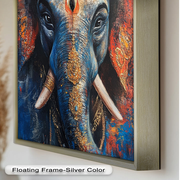 Lord Ganesha Wandkunst – Religiöses Ölgemälde