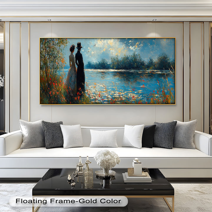Romantic Riverside - Impressionist Oil Painting