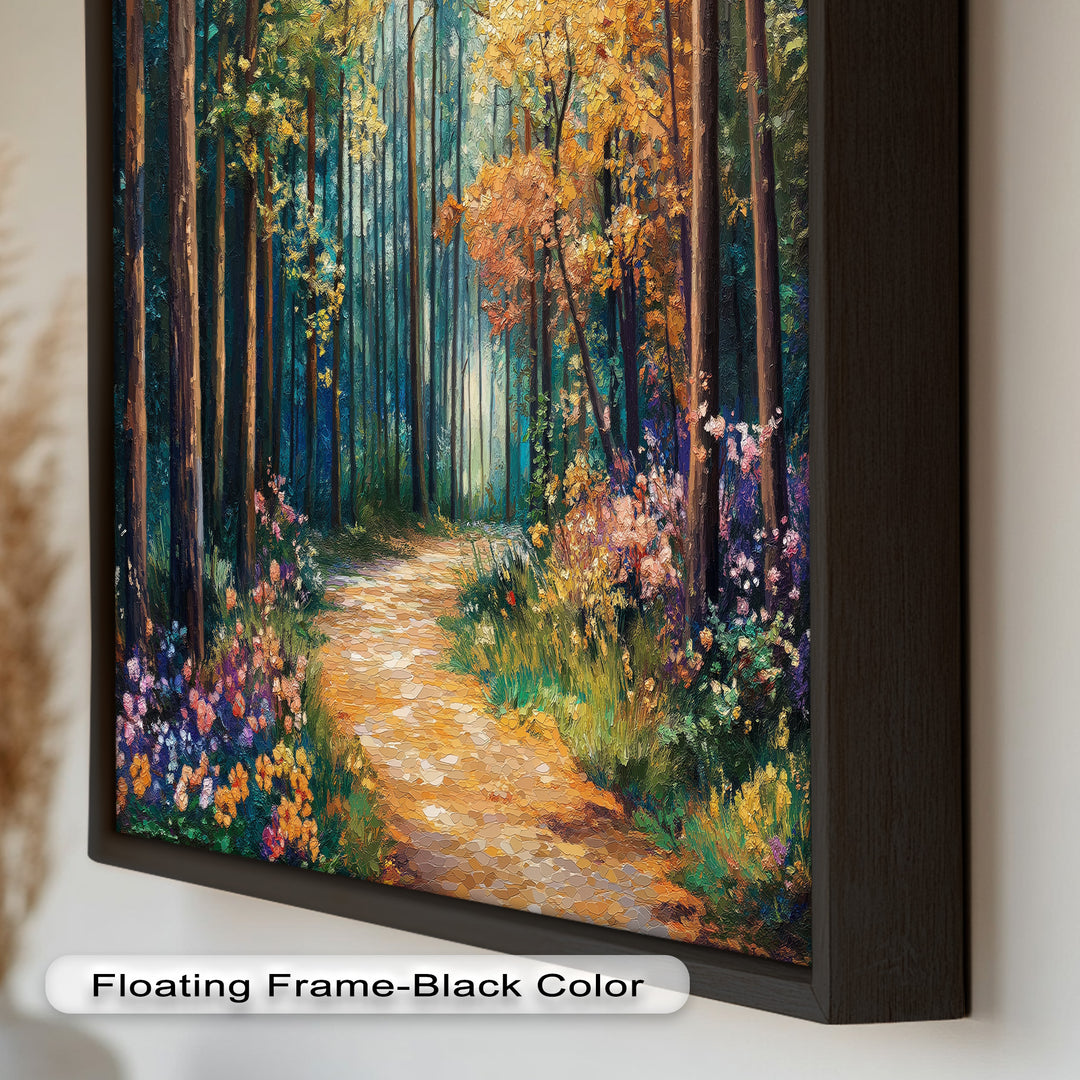 Colored Autumn Forest – Vibrant Oil Painting