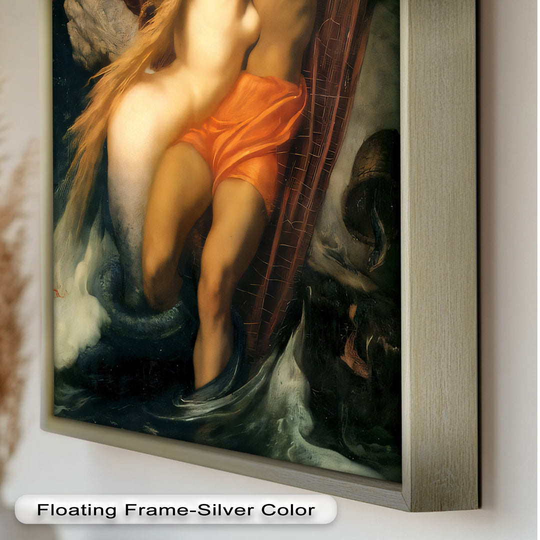 The Embrace of the Sea – Romantic Mythological Nude Oil Painting