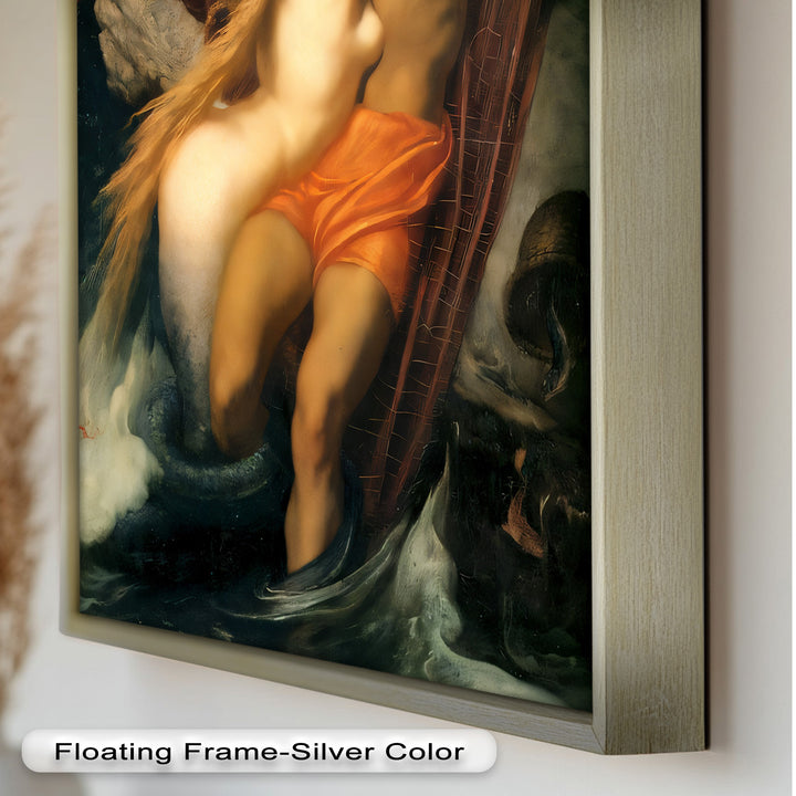 The Embrace of the Sea – Romantic Mythological Nude Oil Painting