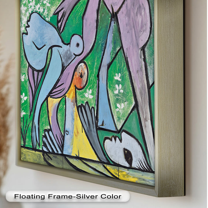 Reclining in Nature – Picasso-Inspired Abstract Nude Oil Painting