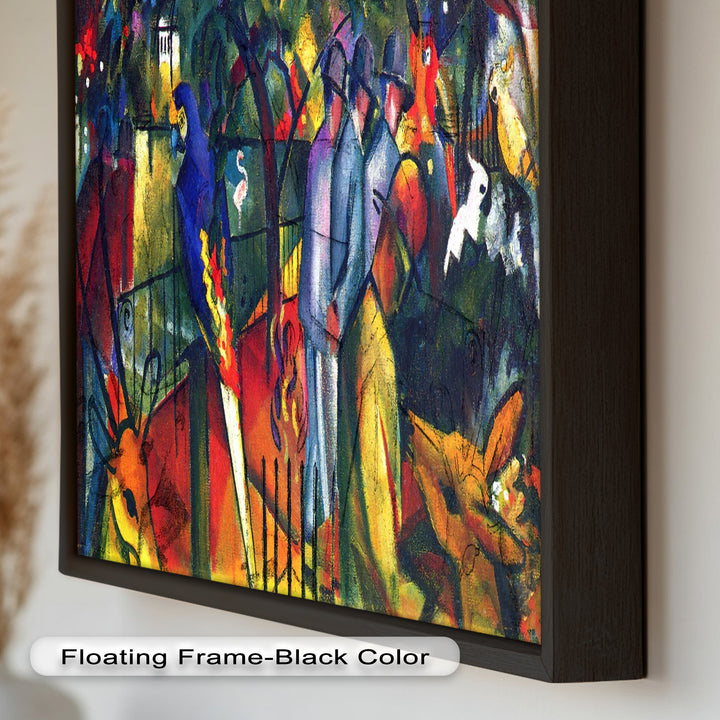Tropical Garden with Parrots and Men – Modern Oil Painting