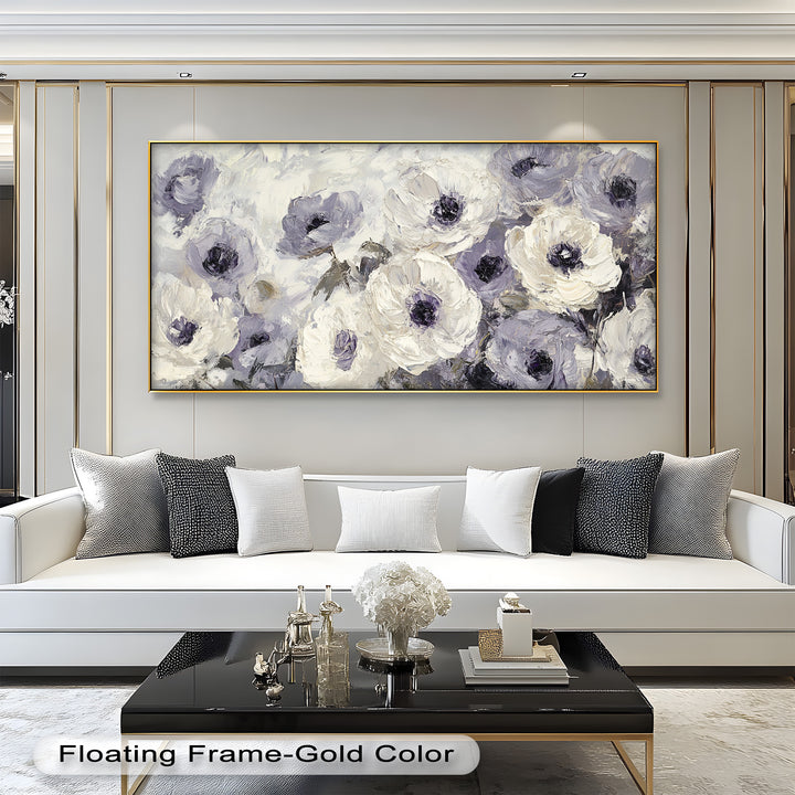 Cream and Lilac Petals - Flower Oil Painting
