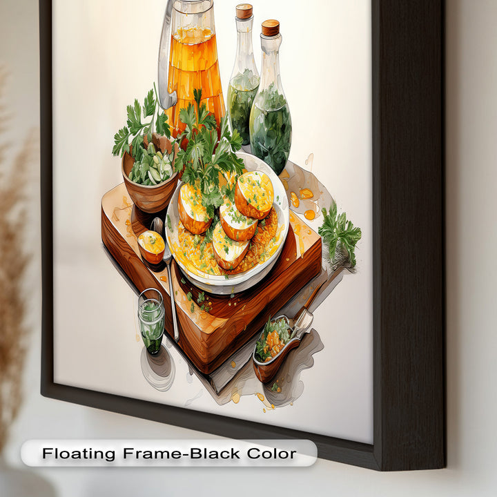 Golden Herb Delight – Rustic Food Still Life Painting