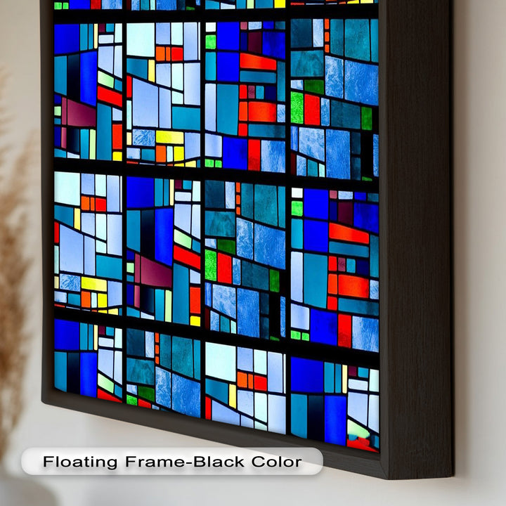 Moderne geometrische Wandkunst – gerahmtes Ölgemälde