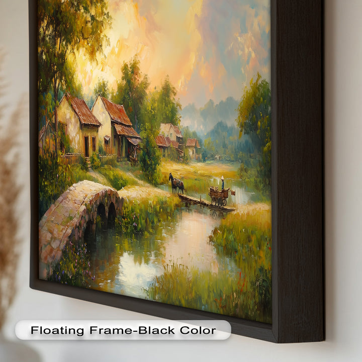Landscape in Autumn – Serene Countryside Oil Painting