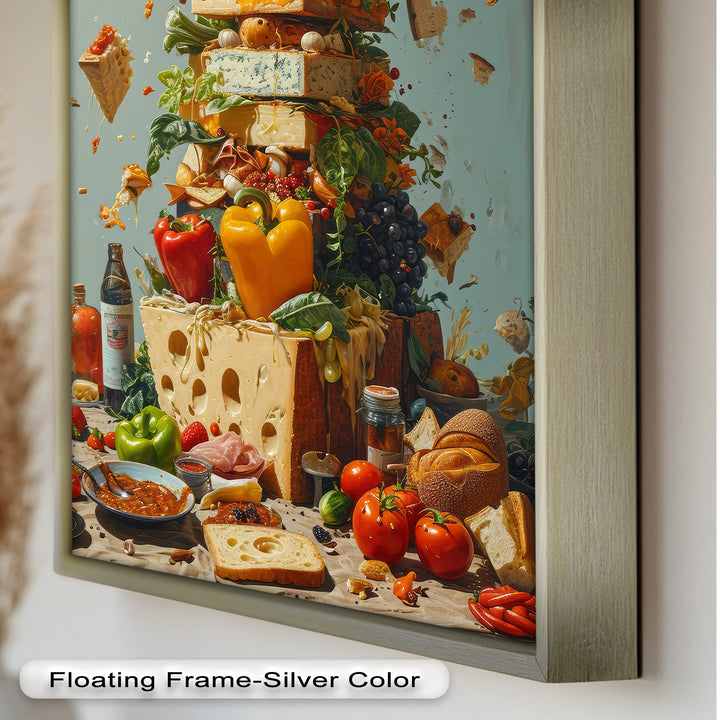 Cheese Tower Symphony – Explosives Gourmet-Fantasy-Food-Gemälde