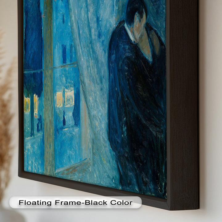 The Kiss by Munch – Romantic Blue Interior Oil Painting