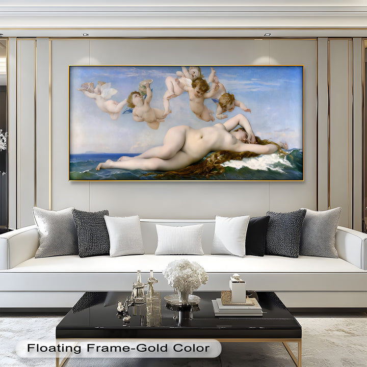 Birth of Beauty – Mythological Sea Nymph and Cherubs Oil Painting