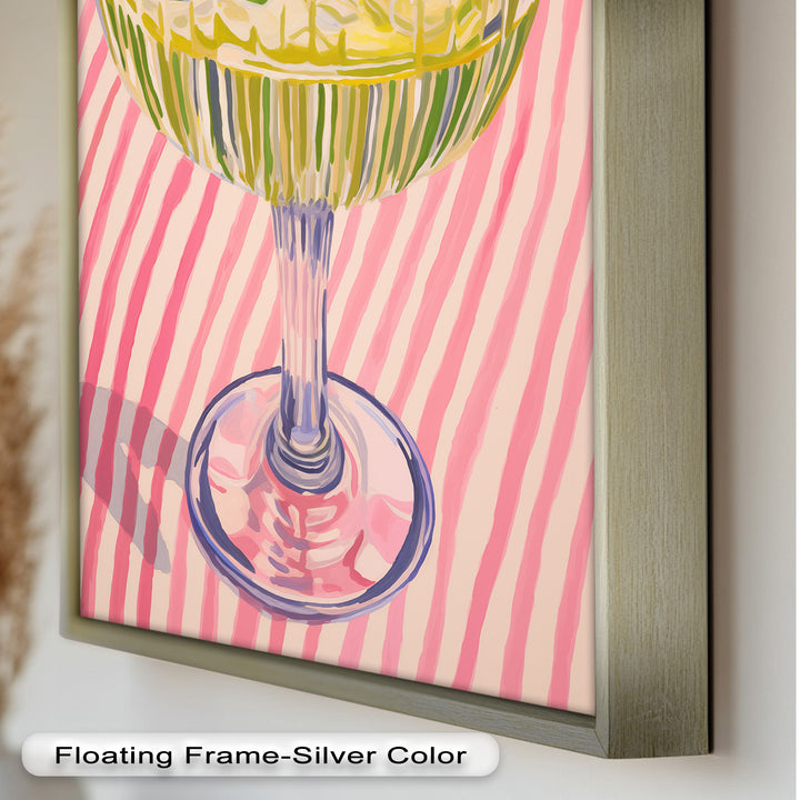 Lime Cocktail Pop Art – Modern Pink Kitchen Decor Oil Painting