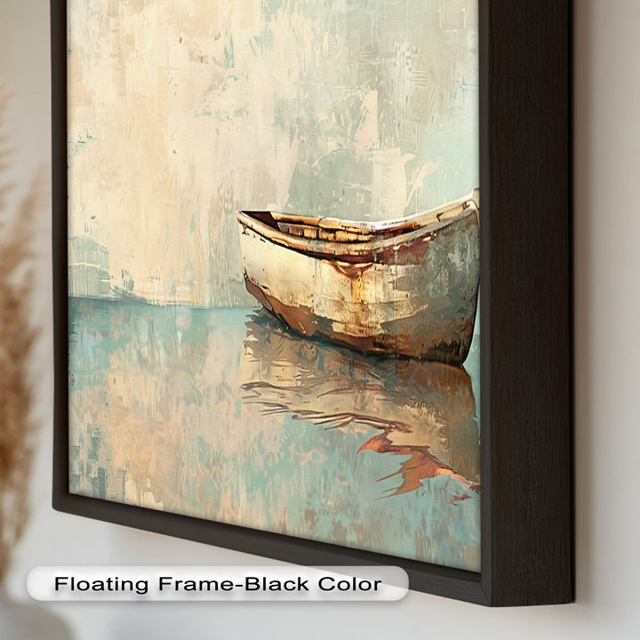 Old Wood Boat – Framed Oil Painting